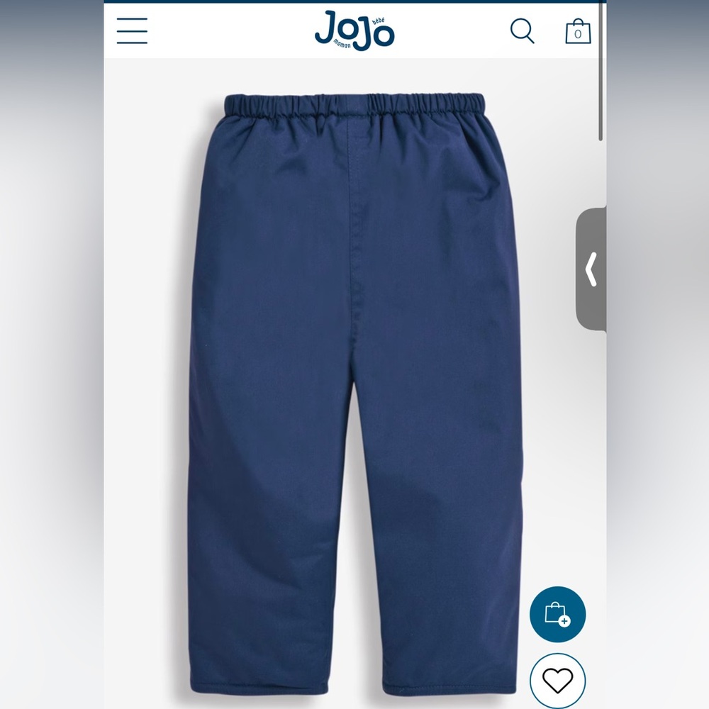 NWT Jojo Bebe Maman Fleece-Lined Waterproof snow pants for toddlers
Sz 18-24 mo
